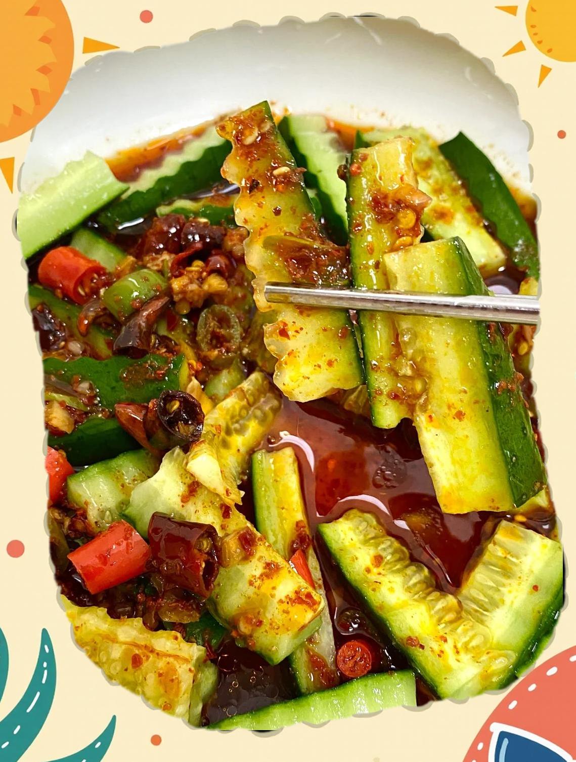 宿舍黄瓜凉菜(黄瓜凉菜造型) 宿舍黄瓜凉菜(黄瓜凉菜造型)