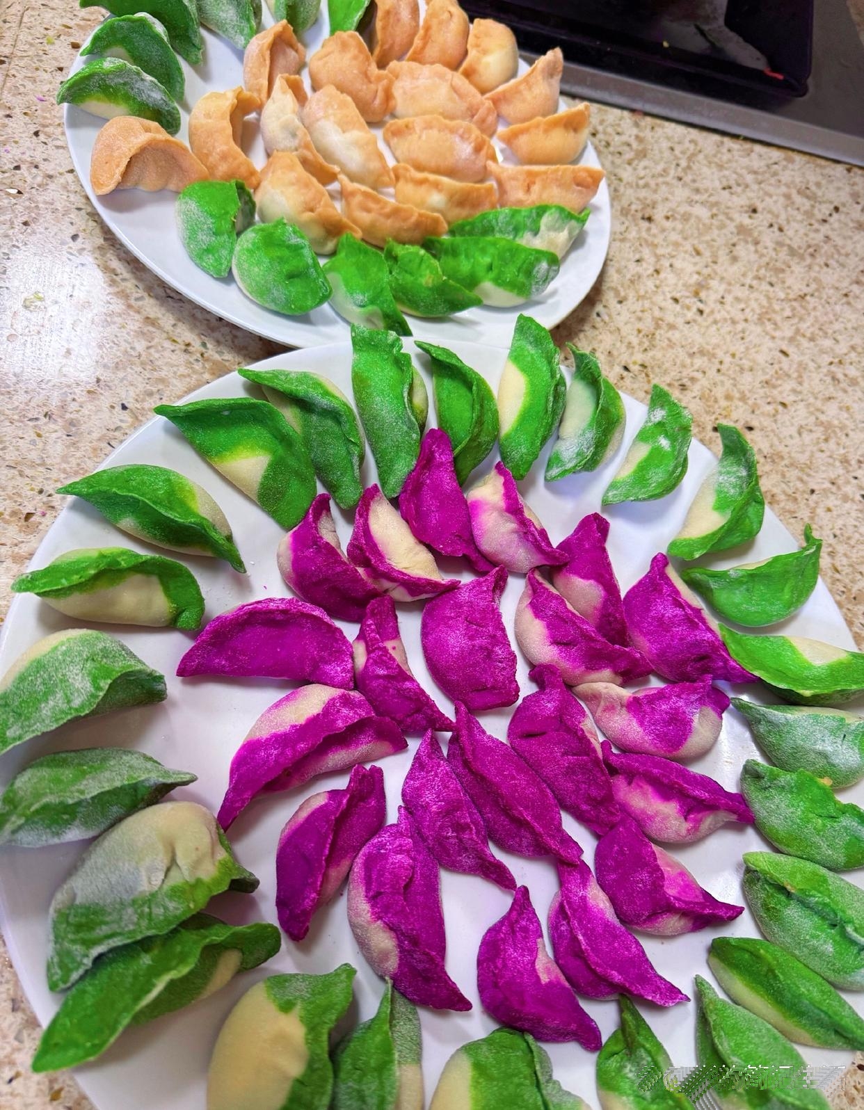 五彩素菜饺(五彩饺子的做法大全) 五彩素菜饺(五彩饺子的做法大全)