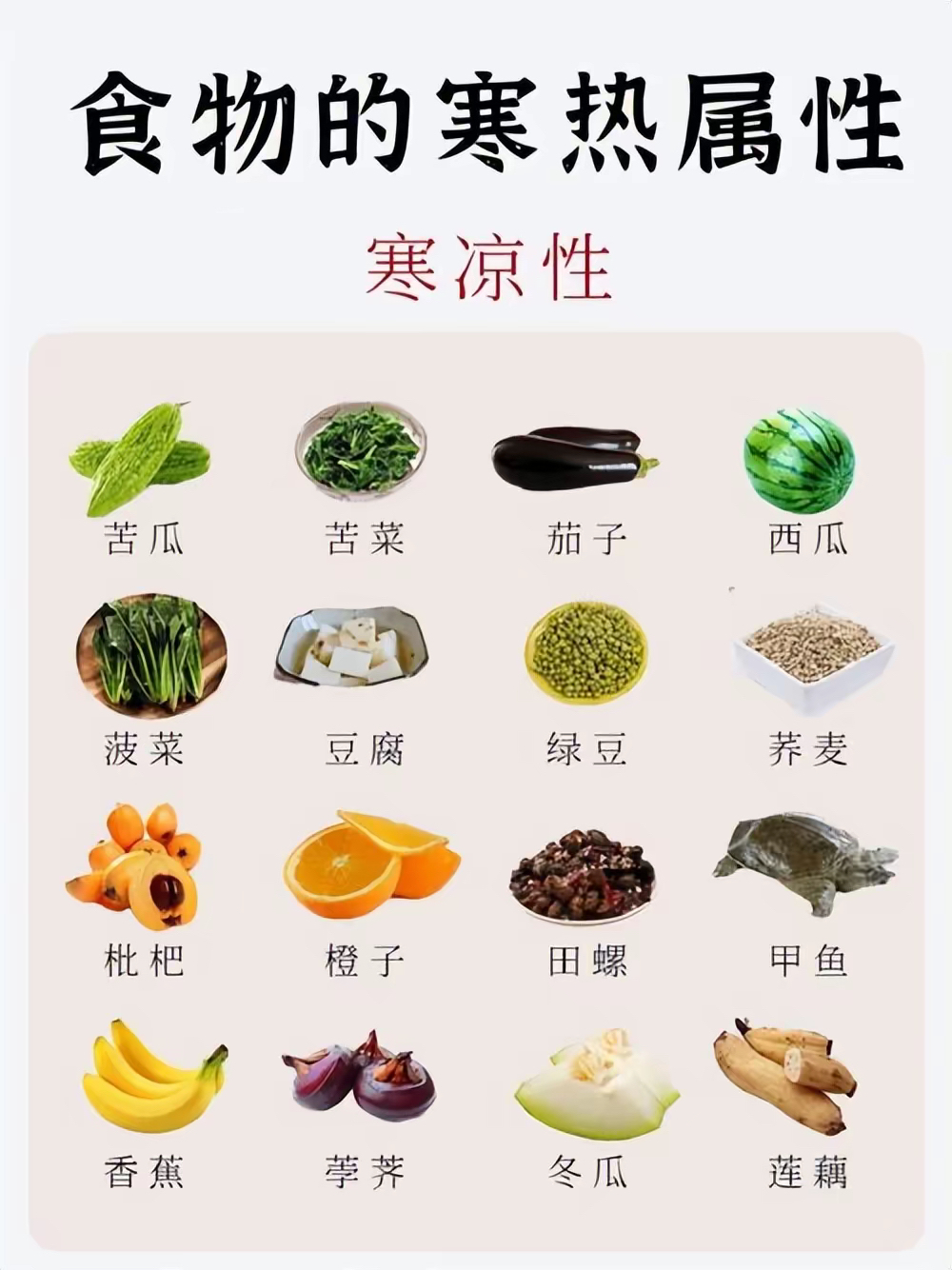体质寒凉菜单(寒凉食材)