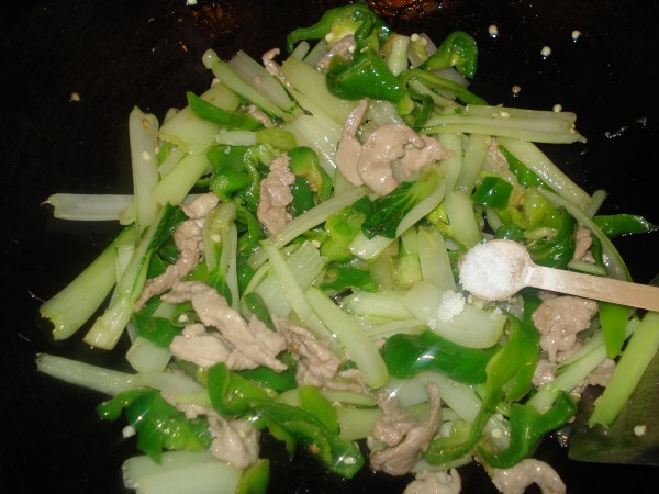 肉炒素菜(肉炒素菜,肉先放盐吗)
