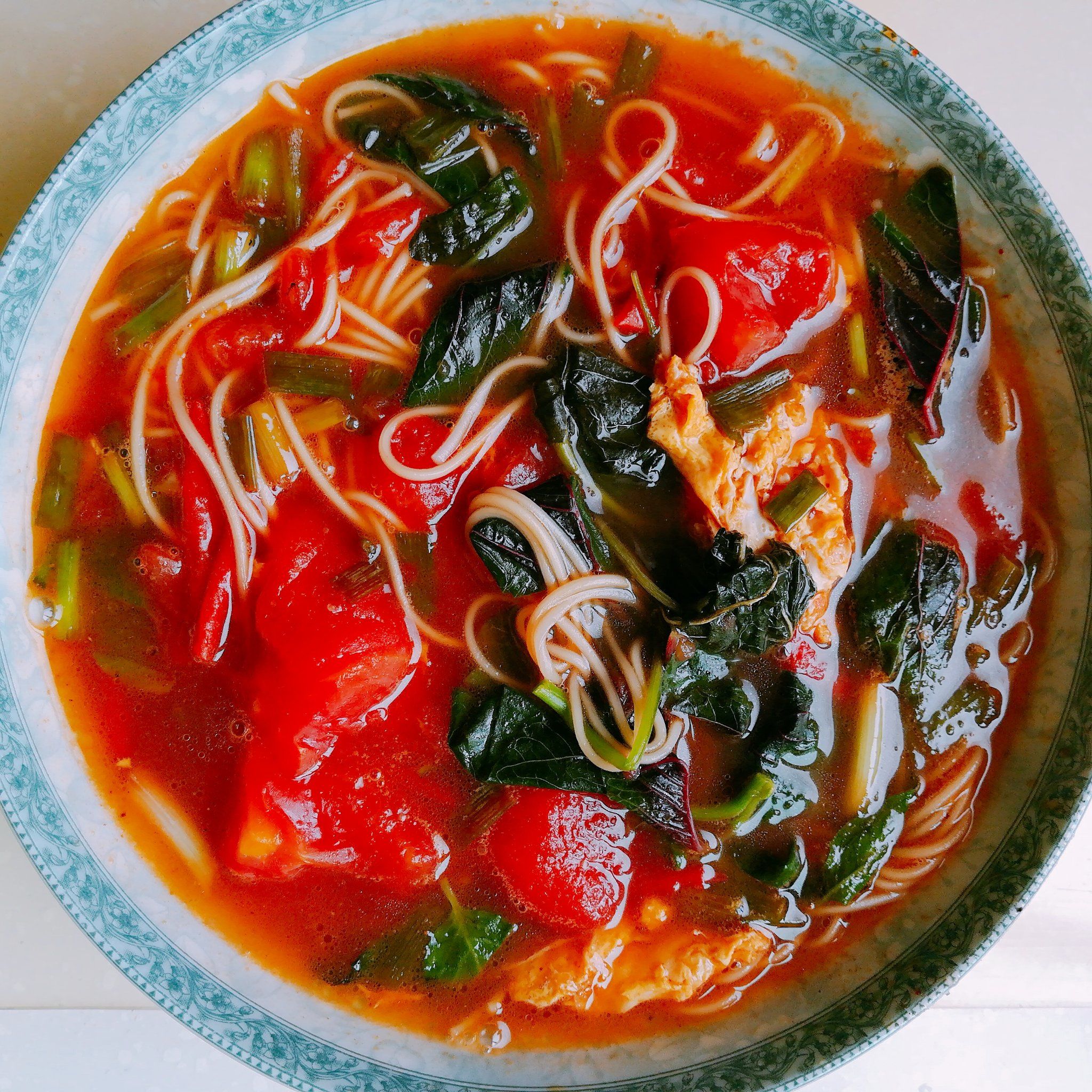 素菜汤面(素菜面条)