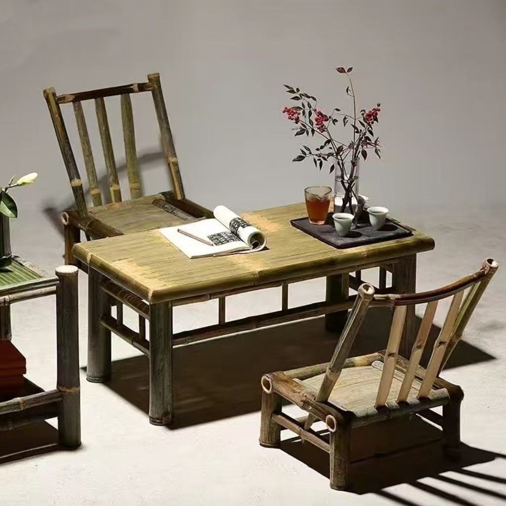 小吃竹子桌子(小吃竹子桌子摆放图片)