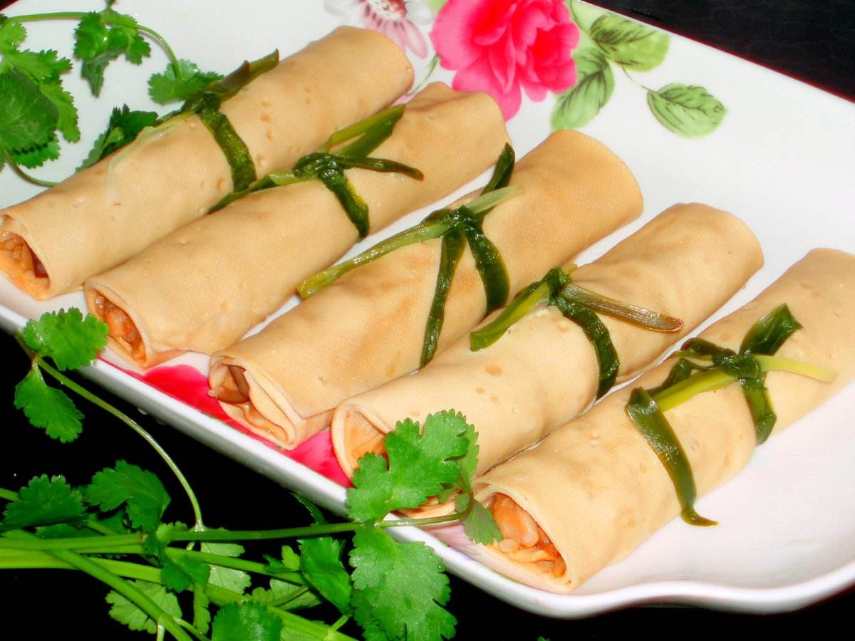 豆皮素菜卷图片大全(豆皮素卷做法大全家常)