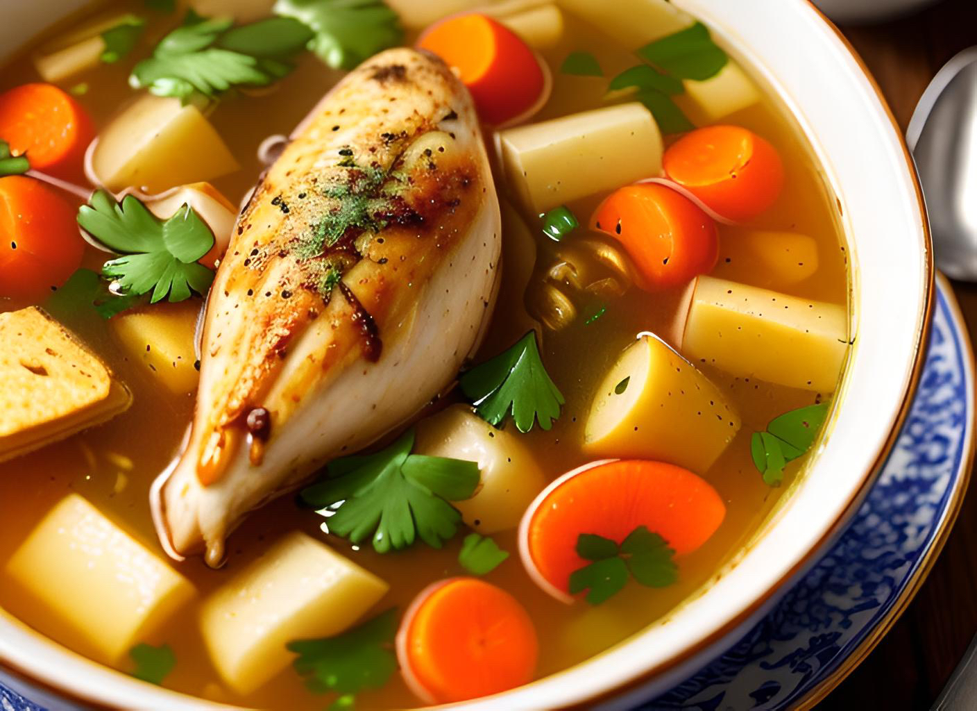 鸡汤于什么素菜一起吃好(鸡汤适合放什么蔬菜一起炖)