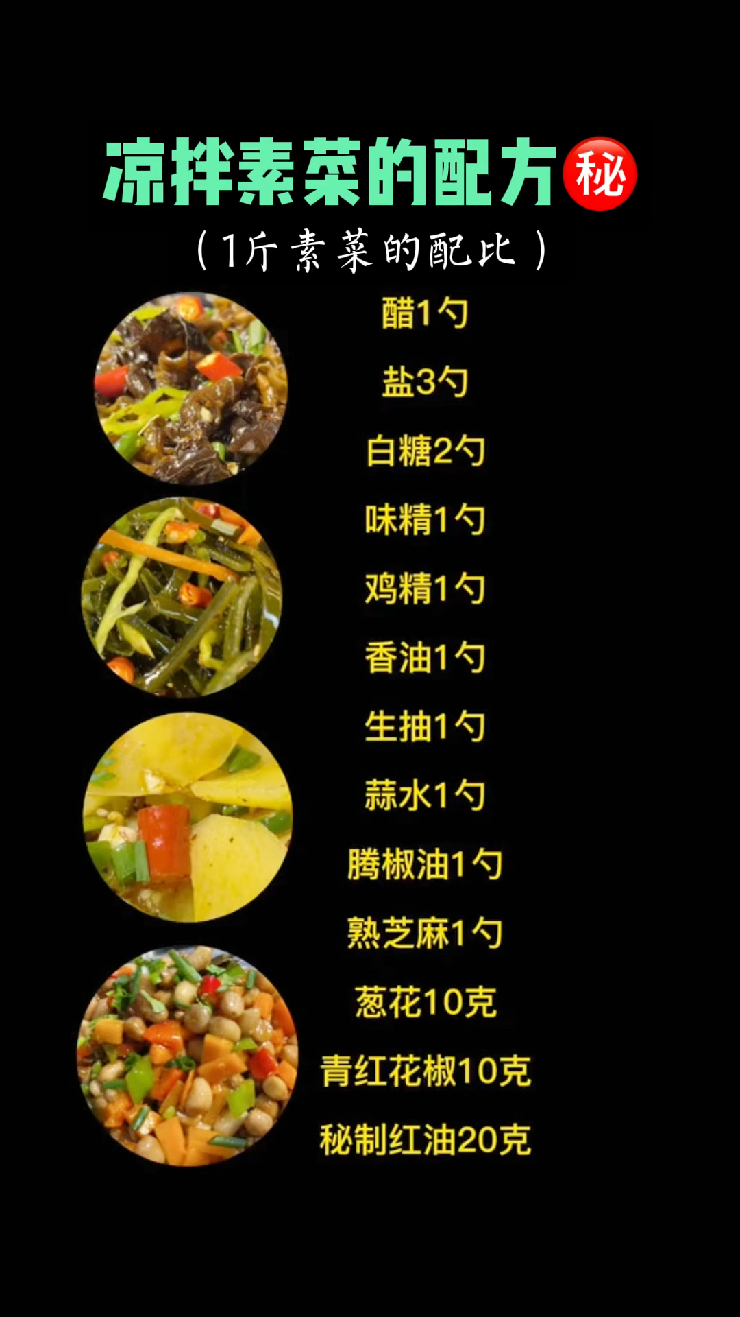 家常凉菜配料(指导一下凉菜配料和制作) 家常凉菜配料(指导一下凉菜配料和制作)