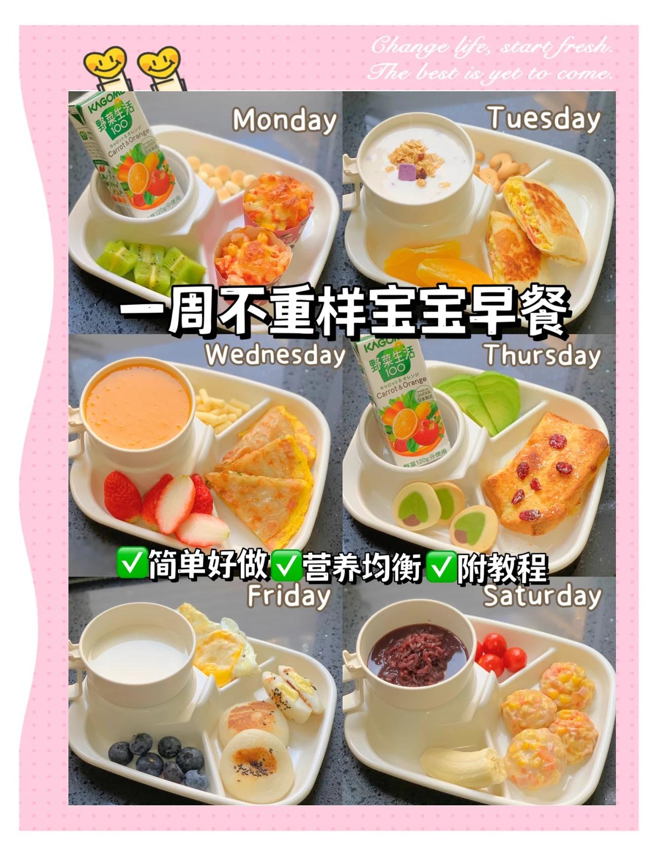 小学早餐时间(小学早餐食谱表周一到周五)