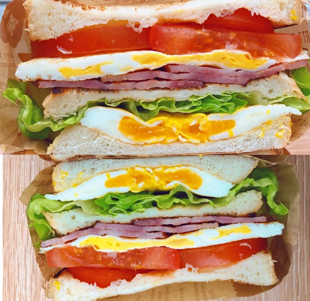 牛奶三明治早餐图片(早餐三明治牛奶跟什么搭配)